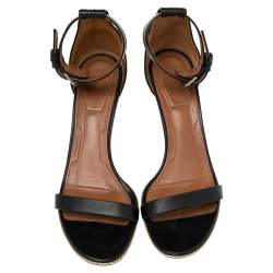 Givenchy Black Leather Ankle Cuff Sandals Size 39