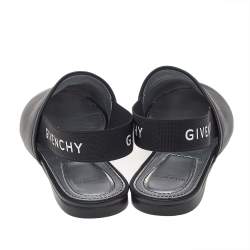 مملوكة مسبقًا حذاء سلايد فلات جيفنشي ريفينغتون جلد أسود فتحة كعب مقاس 37.5