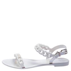 Givenchy White Jelly Chain Link Flats Size 39