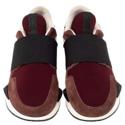 Givenchy Multicolor Suede And Fabric Elastic Strap Active Runner Low Top Sneakers Size 38.5