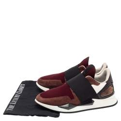 Givenchy Multicolor Suede And Fabric Elastic Strap Active Runner Low Top Sneakers Size 38.5
