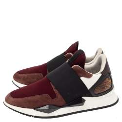 Givenchy Multicolor Suede And Fabric Elastic Strap Active Runner Low Top Sneakers Size 38.5