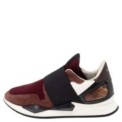 Givenchy Multicolor Suede And Fabric Elastic Strap Active Runner Low Top Sneakers Size 38.5