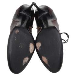 Givenchy Black/Brown Leather Lace Up Ankle Booties Size 39