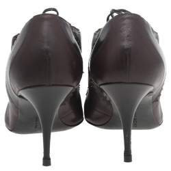 Givenchy Black/Brown Leather Lace Up Ankle Booties Size 39