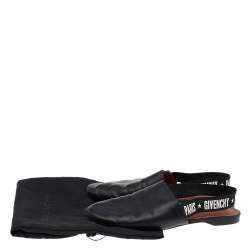 Pre Owned حذاء مولز جيفنشي سير خلفي شعار ريفينغتون جلد أسود مقاس 38