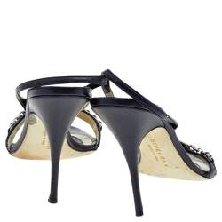 Givenchy Black Leather Ankle Strap Sandals Size 37