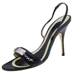 Givenchy Black Leather Ankle Strap Sandals Size 37