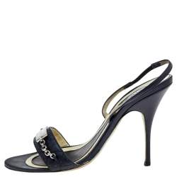 Givenchy Black Leather Ankle Strap Sandals Size 37