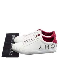 Pre Owned Givenchy White Leather Urban Street Logo Applique Low-Top Sneakers Size 38