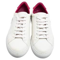 Pre Owned Givenchy White Leather Urban Street Logo Applique Low-Top Sneakers Size 38