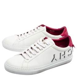 Pre Owned Givenchy White Leather Urban Street Logo Applique Low-Top Sneakers Size 38