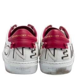Pre Owned Givenchy White Leather Urban Street Logo Applique Low-Top Sneakers Size 38