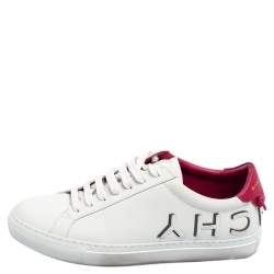 Pre Owned Givenchy White Leather Urban Street Logo Applique Low-Top Sneakers Size 38