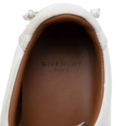 Pre Owned Givenchy White/Black Leather Urban Street Logo Slip-on Sneakers Size 36