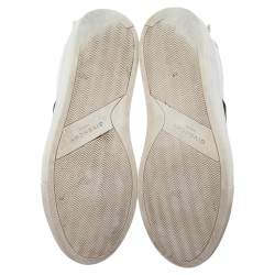 Pre Owned Givenchy White/Black Leather Urban Street Logo Slip-on Sneakers Size 36