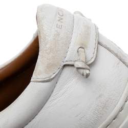 Pre Owned Givenchy White/Black Leather Urban Street Logo Slip-on Sneakers Size 36