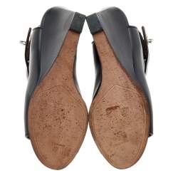 مملوكة مسبقًا حذاء بوت للكاحل جيفنشي جلد أسود بقفل مقدمة مفتوحة مقاس 37