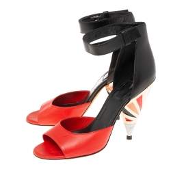 Givenchy Multicolor Leather Cone Heel Ankle Strap Sandals Size 38