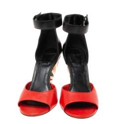Givenchy Multicolor Leather Cone Heel Ankle Strap Sandals Size 38