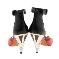Givenchy Multicolor Leather Cone Heel Ankle Strap Sandals Size 38