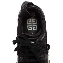 Pre Owned حذاء رياضي جيفنشي رباط علوي جلد وشبك أسود مقاس 37.5 