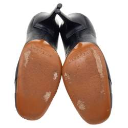 Pre Owned Givenchy Black Leather Logo Embellished Pumps Size 38