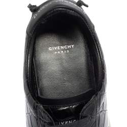 Pre Owned حذاء رياضي جيفنشي أوربان ستريت جلد نقش تمساح أسود مقاس 39