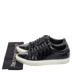 Pre Owned حذاء رياضي جيفنشي أوربان ستريت جلد نقش تمساح أسود مقاس 39