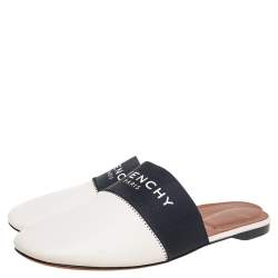 Givenchy Cream Leather Logo Mule Sandals Size 39.5