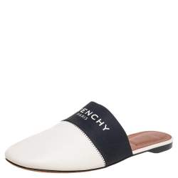 Givenchy Cream Leather Logo Mule Sandals Size 39.5