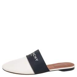 Givenchy Cream Leather Logo Mule Sandals Size 39.5