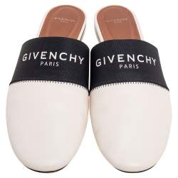 Givenchy Cream Leather Logo Mule Sandals Size 39.5