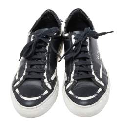 Pre Owned Givenchy Black Leather Urban Street Low Top Sneakers Size 41