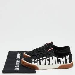 Pre Owned Givenchy Black Canvas Boxing Logo Low-Top Sneakers Size 37