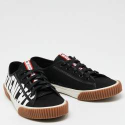 Pre Owned Givenchy Black Canvas Boxing Logo Low-Top Sneakers Size 37