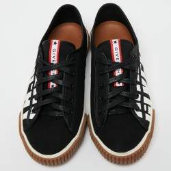 Pre Owned Givenchy Black Canvas Boxing Logo Low-Top Sneakers Size 37