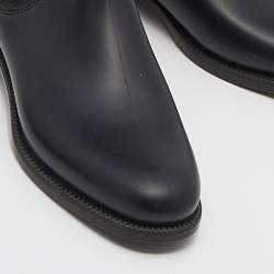 Pre Owned حذاء بوت جيفنشي ستورم مطاط وقماش مرن أسود طويل للفخذ مقاس 39