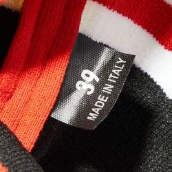 Pre Owned حذاء بوت جيفنشي ستورم مطاط وقماش مرن أسود طويل للفخذ مقاس 39