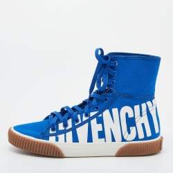 Givenchy Blue Canvas Boxing High Top Sneakers Size 37