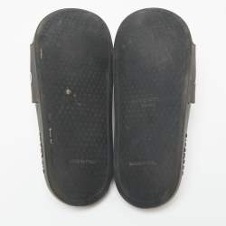 مملوكة مسبقًا Givenchy Black Rubber Logo Pool Slides Size 37