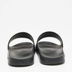 Pre Owned صندل سلايد فلات جيفنشي مطاط أسود مزين شعار الماركة مقاس 39