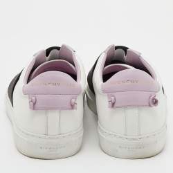 Pre Owned حذاء رياضي جيفنشي  أوربان ستريت سليب أون جلد أبيض / أسود بالشعار مقاس 40