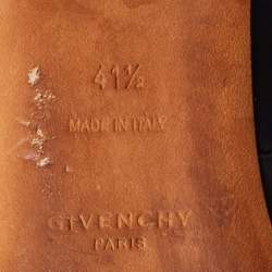 Pre Owned Givenchy Black/White Leather Cap Toe Ankle-Strap Ballet Flats Size 41.5 