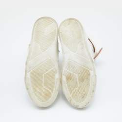 Pre Owned حذاء رياضي جيفنشي تيسون جلد أبيض مرصع نجوم عنق مرتفع مقاس 38