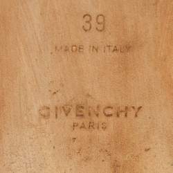 Pre Owned Givenchy White Leather And Logo Strecth Band Bedford Flat Mules Size 39