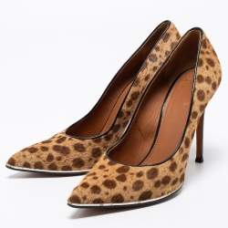 Givenchy Beige/Brown Leopard Print Calf Hair Pumps Size 40