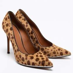 Givenchy Beige/Brown Leopard Print Calf Hair Pumps Size 40