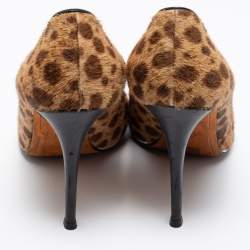 Givenchy Beige/Brown Leopard Print Calf Hair Pumps Size 40