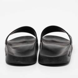 Pre Owned صندل سلايد فلات جيفنشي مطاط أسود مزين شعار الماركة مقاس 40